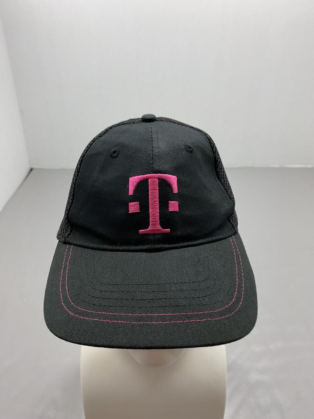 Hat Cap Strap Back Unisex Adjustable Black T-Mobile Trucker Embroidered Logo